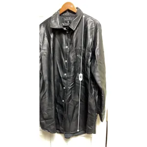 Bagatelle Collection Black Faux Leather Shacket Long Shirt Jacket‎ XL thumbnail 4