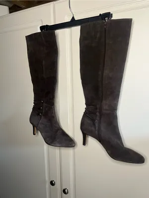 Y2K Antonio Melani Brown Suede Knee High Heeled Boots thumbnail 3