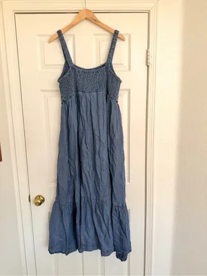 Marine Layer Selene Blue Maxi Dress Sleeveless XL thumbnail 8