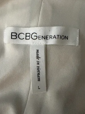 BCBGenetation White & Multi Striped Midi Dress w/Spaghetti Straps Pockets Large thumbnail 6