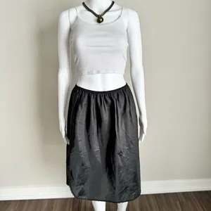 Vintage Warners Lace Half Slip Satin Black XL thumbnail 6
