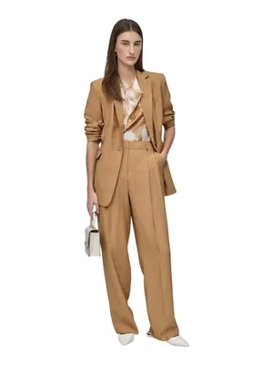 NWT DKNY Womens Single-Button Front Pocket Notch Collar Blazer Whiskey Brown 6 thumbnail 4