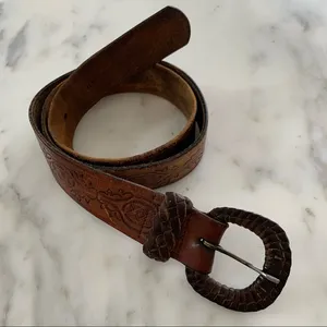 Beautiful Vintage Leather Belt Brown thumbnail 1