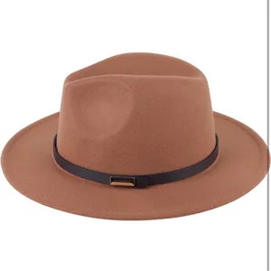 NWT Lanzom Retro Wide Brim Floppy Panama Hat‎ Belt Buckle Wool Fedora Hat thumbnail 2