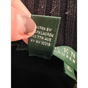Lauren‎ Ralph Lauren Women Black Full Zip Sweater Shoulder Patch Old Money XL thumbnail 6