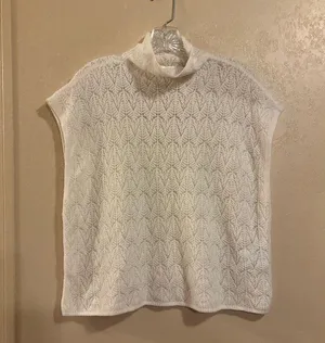NWOT Abercrombie & Fitch Women's Wool Blend Crochet tank sweater sz XL thumbnail 1