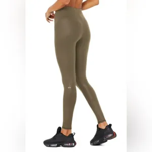 Alo Yoga Faux Leather Airbrush High-Waist Leggings “Hot Cocoa” thumbnail 2
