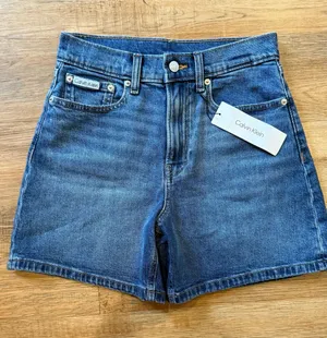 Calvin Klein Blue Women's High-Rise Denim Shorts thumbnail 1