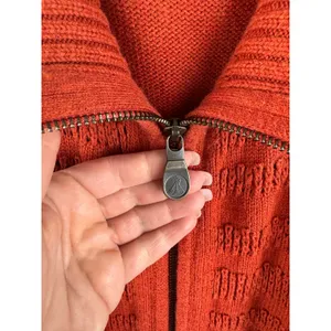 VTG Pendleton Womens Orange Knit Zip Vest Cardigan Sweater XL Cotton Rust Preppy thumbnail 4