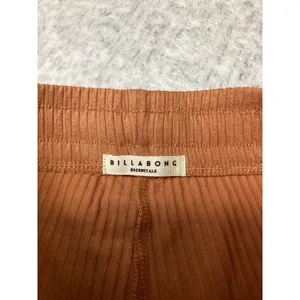 Billabong Essentials Ribbed Wide Leg Pants Orange Terracotta Drawst Small NWOT thumbnail 3