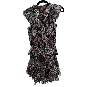 MISA Los Angeles Fleur Mini Dress in Black Floral SizeXS lightweight thumbnail 7