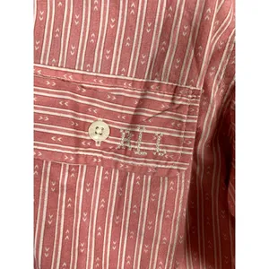 Lauren Ralph Lauren‎ Medium Shirt Button Up Pink Striped Long Sleeve Long Logo thumbnail 9