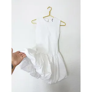 NWT Zara White Bubble Dress Size Small Sleeveless Stretch Drop Waist 4424/151 thumbnail 11
