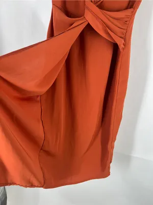 ASOS Twist & Drape Midi Dress in Rust Orange thumbnail 5