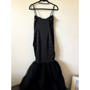 Oh Polly Adelpha Tulle Hem Fishtail Gown Maxi Dress in Black size 6 New thumbnail 6