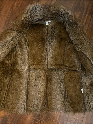 Fever London brown faux-suede and faux-fur Vest Size Medium thumbnail 4