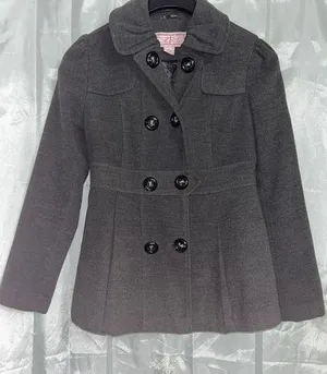 Pink Envelope Macys Pea Coat Purple Jacket Double Breast Small Grey thumbnail 1