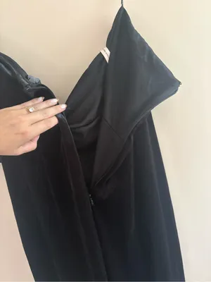 Lulus Dramatic Stunner Black Velvet Bow Strapless Maxi Dress Size XXL old money thumbnail 9