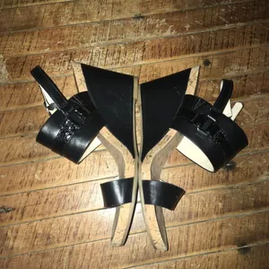 Pesaro black strappy, cork wedge 7.5 sandals thumbnail 3