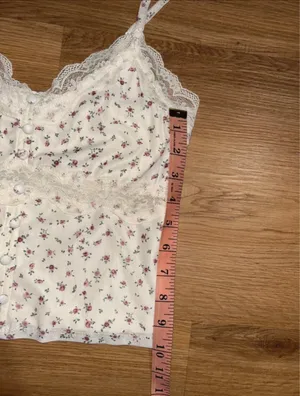 Pink Rose Camisole Floral Tank Top thumbnail 3
