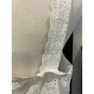 Aeropostale Baby Doll Crop Tank Top Y2K Milkmaid Boho SZ XL White Eyelet Ruffle thumbnail 9