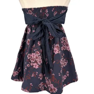 Free People Matilda Tie Back‎ Strapless Babydoll Floral Mini Dress Size Small thumbnail 7