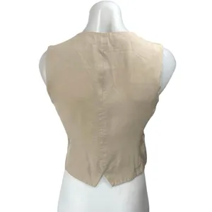 Zara Women's Beige Tan Sleeveless Button Down Blazer Vest Crop Tank Top Size XS thumbnail 2