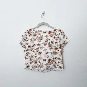 [Abercrombie & Fitch] Tropical Toile Print Sweetheart Neck Crop Top Size Large L thumbnail 4
