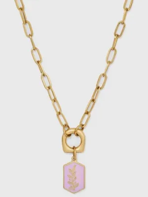 Universal Threads Paperclip Chain Charm Pendant Necklace-Lilac thumbnail 1