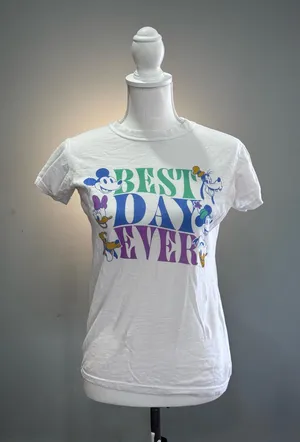 White Disney Best Day Ever Tee Size M EUC thumbnail 1
