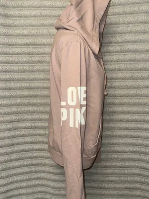 Victoria’s Secret PINK Y2K Light Pink Zip Hoodie L Fits S thumbnail 5