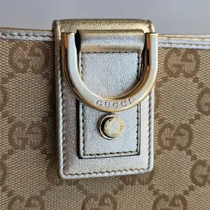 Gucci Abbey D-Ring Long Wallet GG‎ Monogram Canvas Metallic Gold thumbnail 14