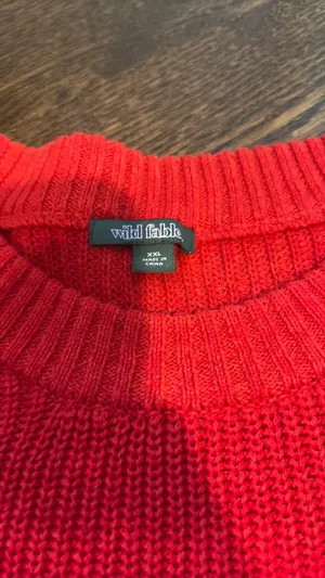 Wild Fable Red Cropped Sweater Knit thumbnail 3