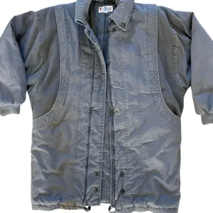 Vintage 80s Quilted Puffer Coat Mixed Media Gray Blue size S Pan Asia Grunge thumbnail 1