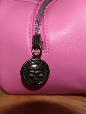 Ed Hardy Pink Shoulder Bag Tattoo Skull Rose Butterfly Rhinestone Barrel Satchel thumbnail 11