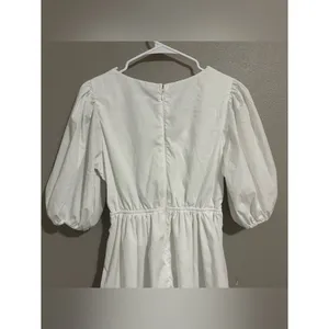 Abercrombie & Fitch White Puff Sleeve Cottagecore Mini Dress Women’s Size Medium thumbnail 7