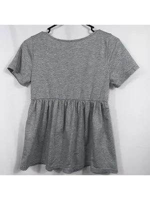 Icon Apparel Women’s M Gray Button Front Babydoll Top thumbnail 6