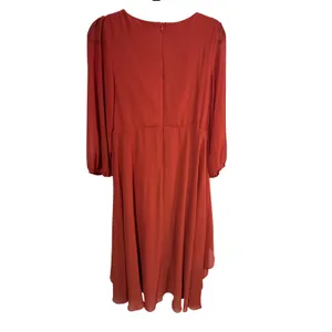 Ever‎ Pretty Women's Size 8 Burnt Orange Dress High Low V-Neck Chiffon Formal thumbnail 8