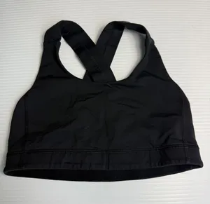Lululemon Sports Bra Criss Cross Back Black‎ Athletic Workout Top size 6 thumbnail 1
