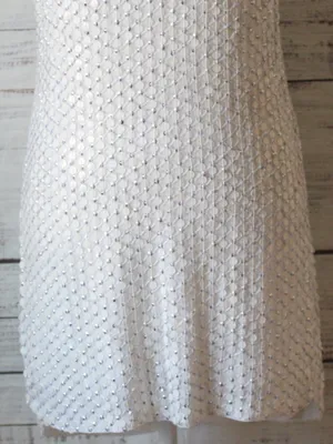 Guess by Marciano White Spaghetti Strap Mini Sequin Dress SIze XSmall thumbnail 4