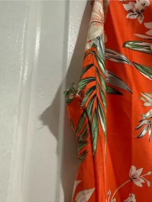 Paper Heart Orange Floral Satin Slip Dress Small thumbnail 5
