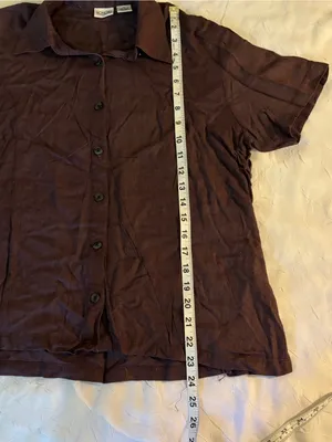 Women’s y2k button down short sleeve in plum | Women’s M thumbnail 13
