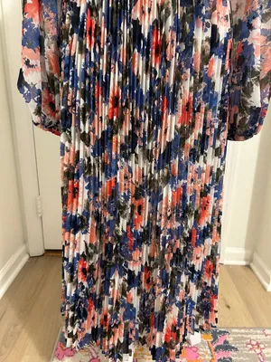 Misa Los Angeles Juliana Pleated Midi Dress In Tie Dye Floral New Size XS thumbnail 14