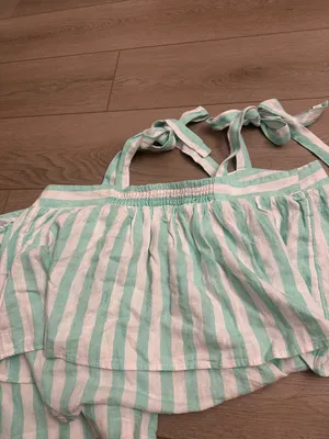 Stoney Clover x‎ Target Lane Mint Green Striped Linen Blend Two Piece Set Size L thumbnail 7