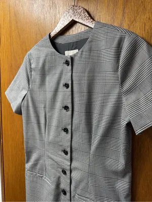 Abercrombie & Fitch A&F Mara Short-Sleeve Vest Mini Dress Plaid Grey Gray Small thumbnail 8