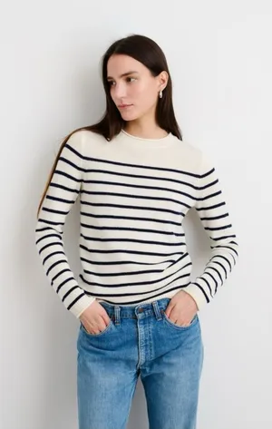 Alex Mill Wool Cashmere Breton Stripe Sweater XS Old Money Preppy thumbnail 1
