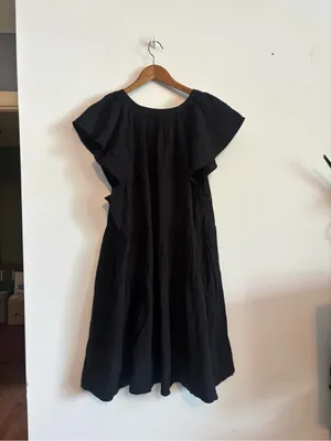 Old Navy NWT Black V-Neck Flutter Short Sleeve Mini/Midi Dress thumbnail 8