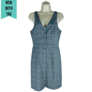Show me Your Mumu Gray Arlette Plaid Mini Dress Button Front Size M thumbnail 4