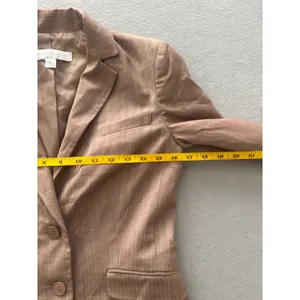 New York & Company Pant Suit Size 0 Tall Brown Pinstripe Blazer Trousers Set thumbnail 12