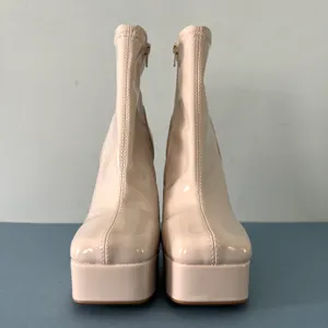 Steve Madden Bianca Bone Patent Leather Platform Boots thumbnail 3